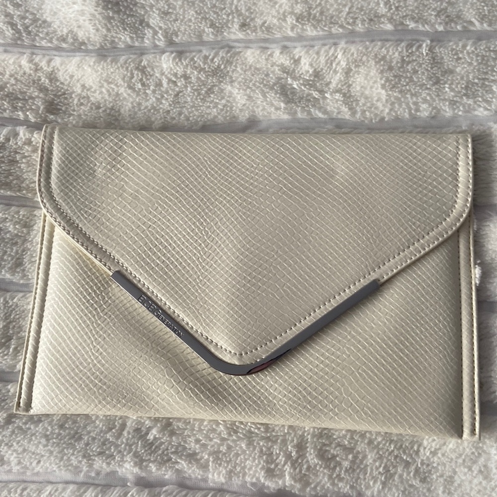 BCBGeneration Cream Envelope Clutch